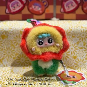 NEW MIGO ORANGE GREEN YELLOW THE CHOMPER FLOWER WITH SPECIAL STAR EYES & KEYRING